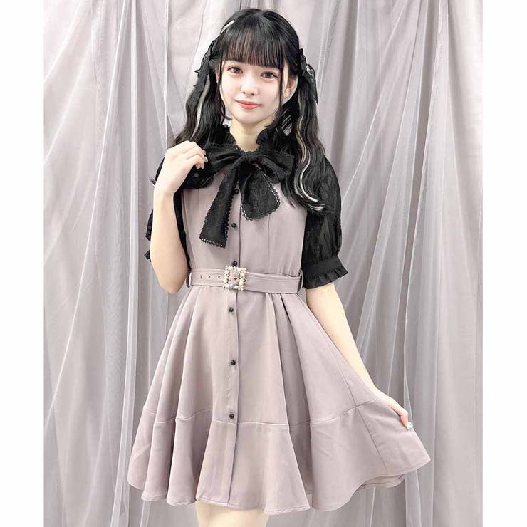 レモン柄ベルト付き50'sサーキュラーワンピース☆L・XL