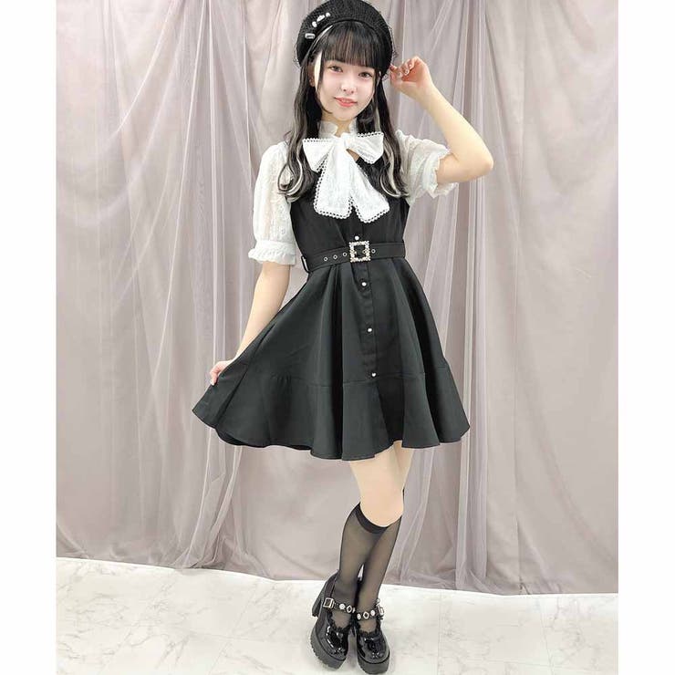 【そのちゃん】ロエベ×パウラズイビザ ワンピース 32とつけ襟 ベルト付きペプラムフレア半袖ワンピース[品番：RJTW0001637