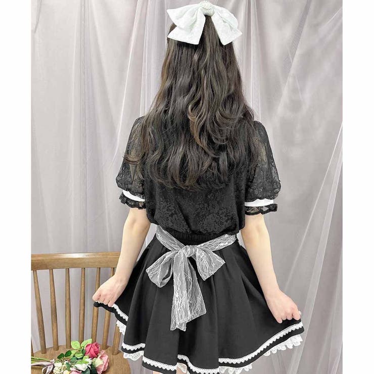 ウエストレースバックリボンスカート[品番：RJTW0001772
