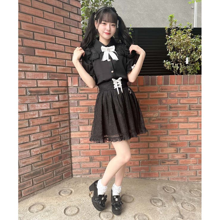 ★美品★ ROJITA ハートチャーム付きレースアップツイードスカパン ★ ハートチャーム付きレースアップツイードスカパン | Rlab store