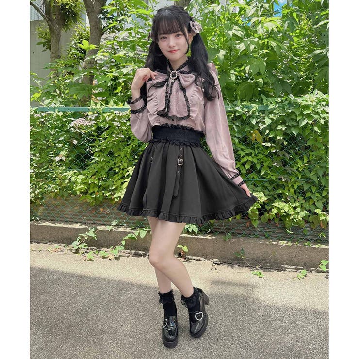 レーシーリボンラッフルブラウス[品番：RJTW0001794]｜ROJITA
