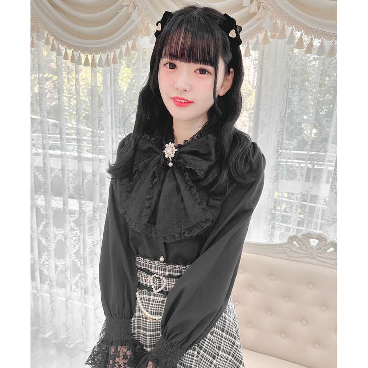 【完売品】ロジータ レーシーリボン半袖ブラウス ブラック ロジータ ROJITA レーシーリボン半袖ブラウス （ピンク