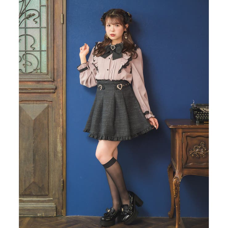 ROJITA - ROJITA 袖口ハートバックルベルトブラウス 袖口ハートバックルベルトブラウス[品番：RJTW0001931]｜ROJITA