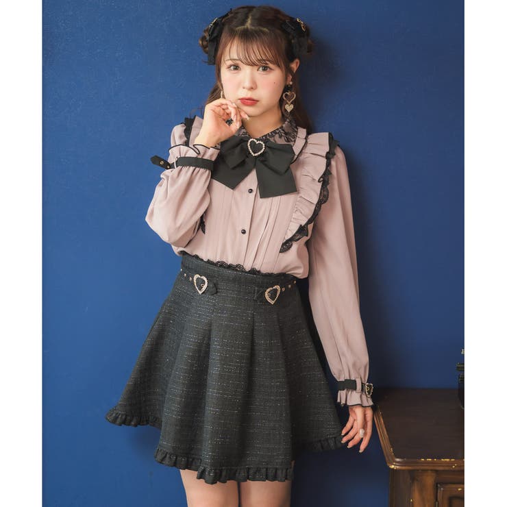 袖口ハートバックルベルトブラウス[品番：RJTW0001931]｜ROJITA