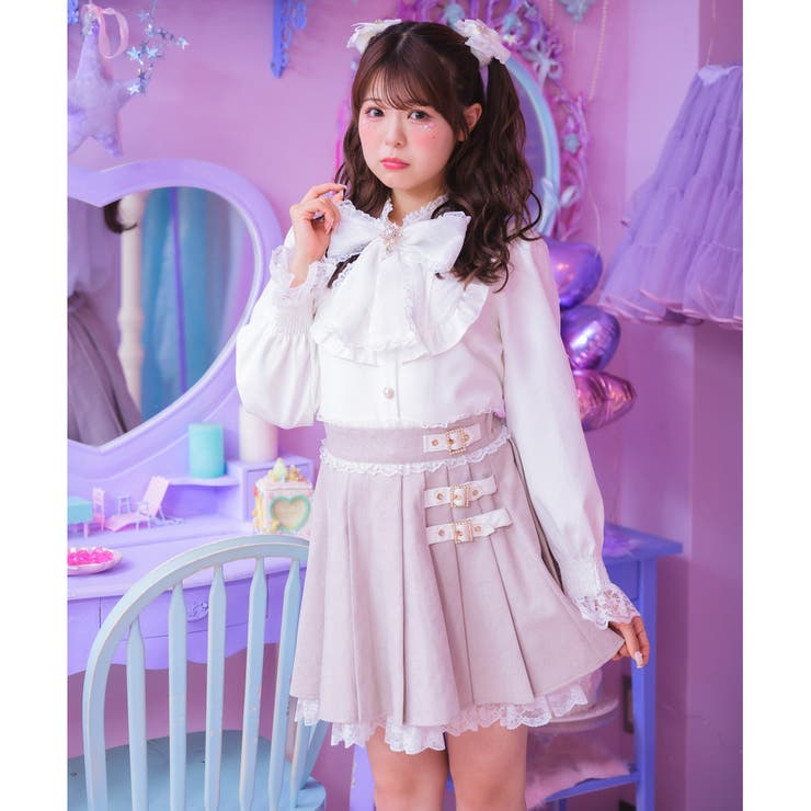 ロジータ ROJITA 総レースサイドバックルプリーツスカート