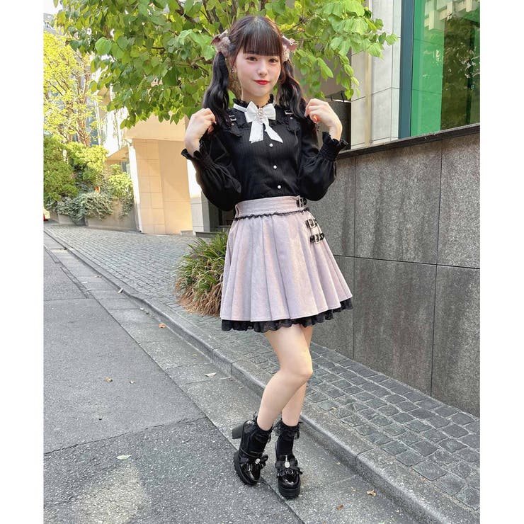 人気アイテム 総レースサイドバックルプリーツスカート[品番：RJTW0001934 スカート