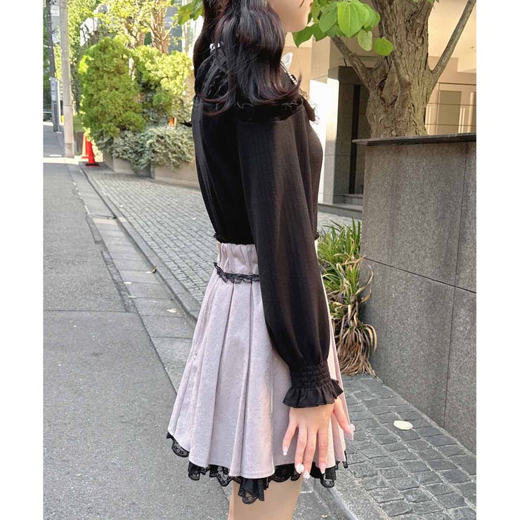 ロジータ ROJITA 総レースサイドバックルプリーツスカート