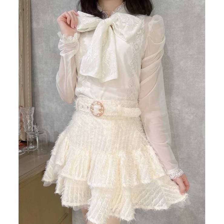 レースリボンシアーTOPS[品番：RJTW0002058]｜ROJITA（ロジータ