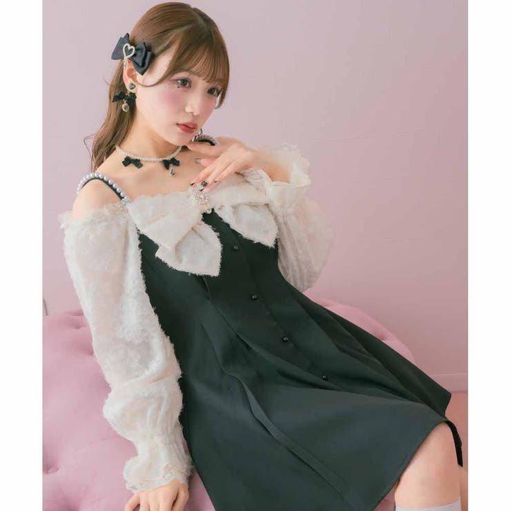 BIGリボンオフショルワンピース[品番：RJTW0002055]｜ROJITA