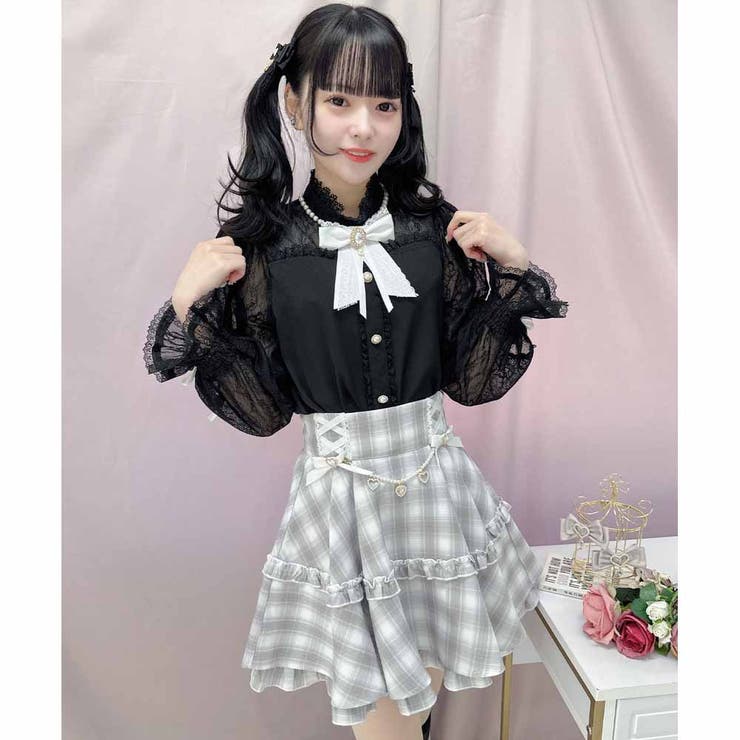 ★美品★ ROJITA ウエストレースアップ切替フレアスカート ★ ウエストレースアップ切替フレアスカート[品番：RJTW0002052