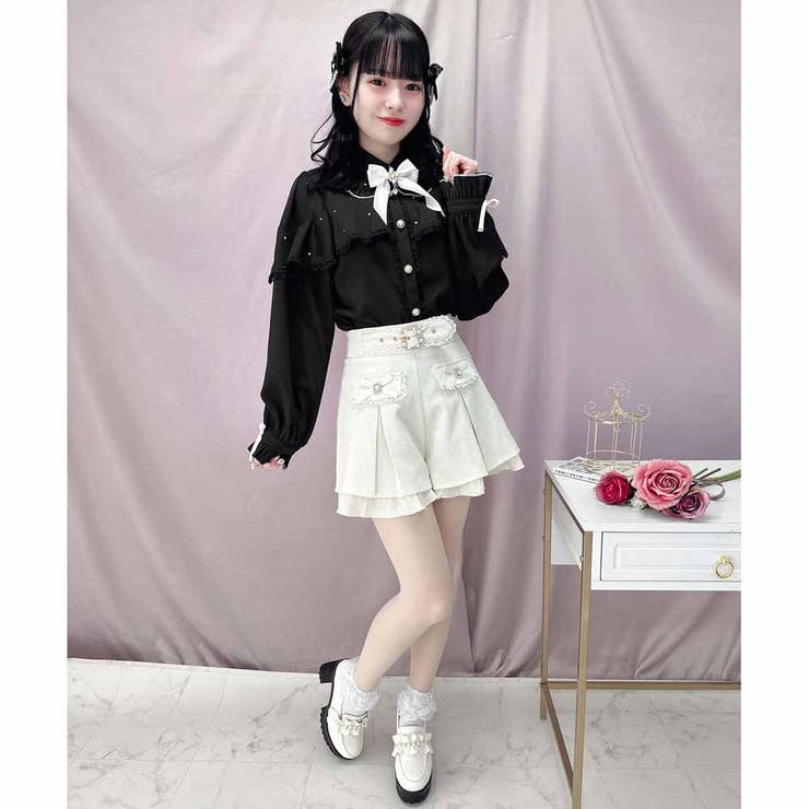 ロジータ ROJITA ダブルリボン付きタックショートパンツ