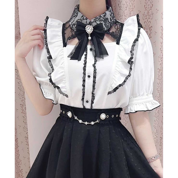 ラッフルフリル配色ブラウス[品番：RJTW0002135]｜ROJITA