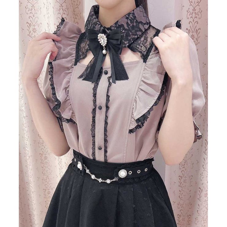 ラッフルフリル配色ブラウス[品番：RJTW0002135]｜ROJITA