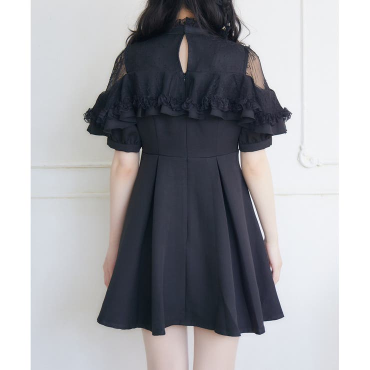 【ROJITA】ショルダーオーバーレースラッフルワンピース ショルダーオーバーレースラッフルワンピース[品番：RJTW0002105