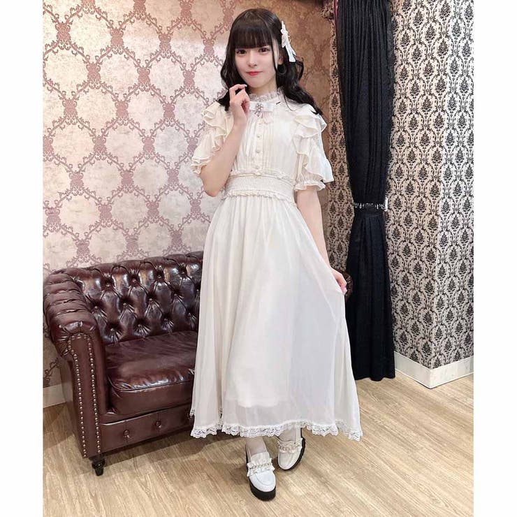 ウエストシャーリングシアーロングワンピース[品番:RJTW0002444 ウエストシャーリングシアーロングワンピース[品番:RJTW0002444