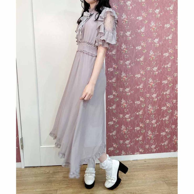 もらって 嬉しい お歳暮 ランキング ウエストシャーリングシアーロングワンピース[品番：RJTW0002444 ワンピース