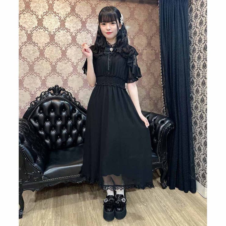 ウエストシャーリングシアーロングワンピース[品番：RJTW0002444
