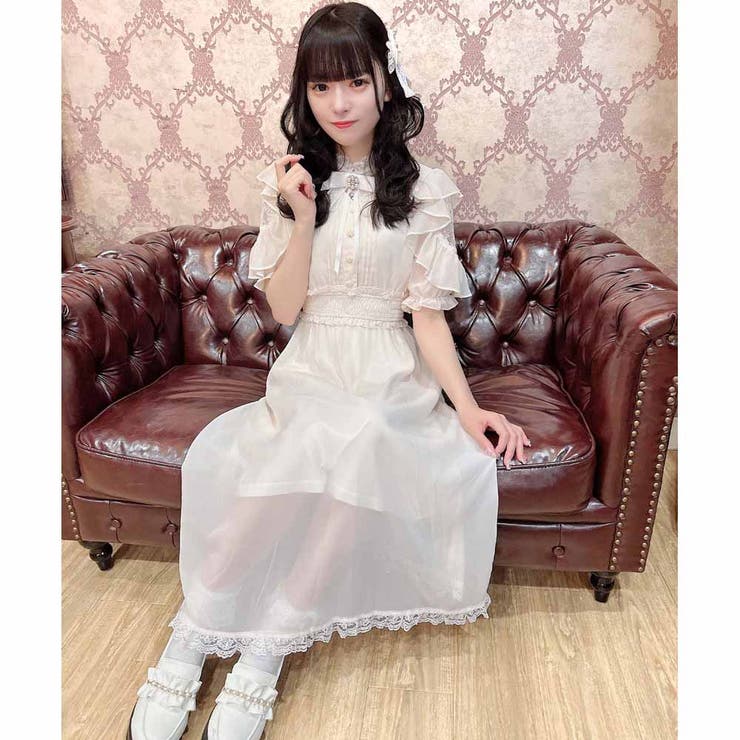 ウエストシャーリングシアーロングワンピース[品番：RJTW0002444