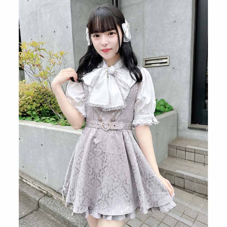ハートバックルジャガードロンパース[品番:RJTW0002392 ハートバックルジャガードロンパース[品番:RJTW0002392