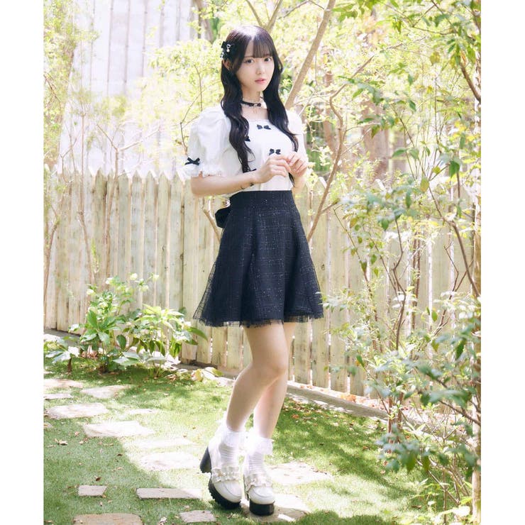 バックリボンチュールスカート[品番：RJTW0002110]｜ROJITA