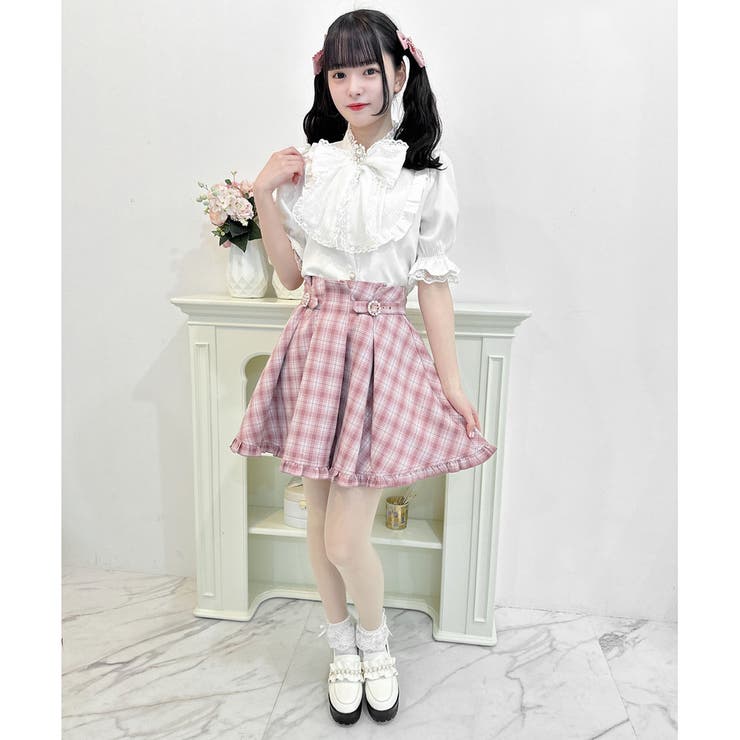 ROJITA パールバックルタッキングフレアスカート セール】パールバックルタッキングフレアスカート（スカート