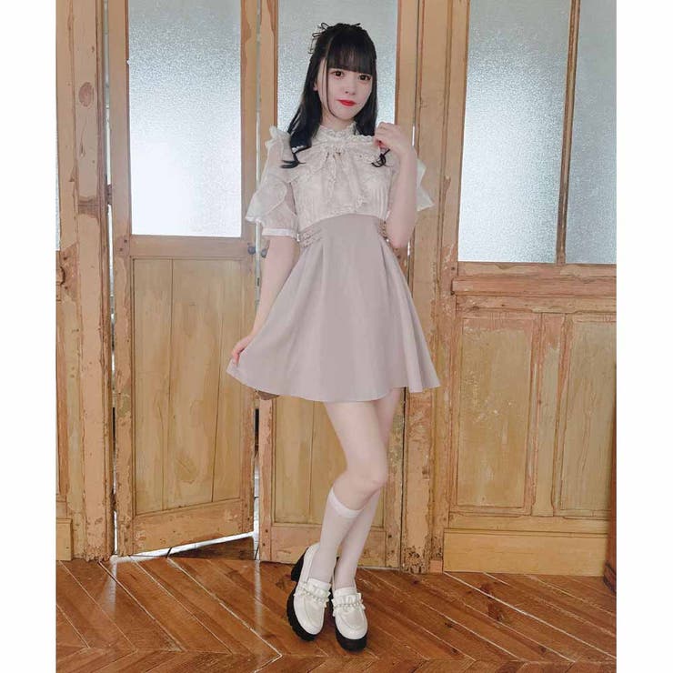 花柄ドッキングミニ丈ワンピース[品番：RJTW0002447]｜ROJITA