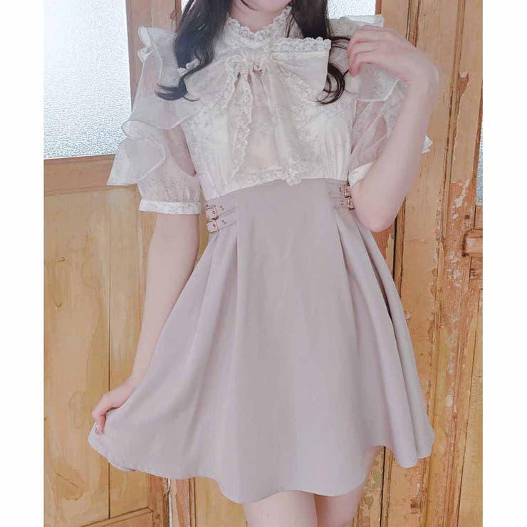 花柄ドッキングミニ丈ワンピース[品番：RJTW0002447]｜ROJITA
