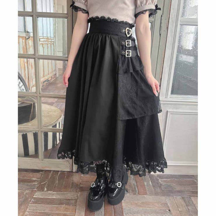 VETEMENTS ロングスカート アシメ ピン留め 切りっぱなし ブラック VETEMENTS ロングスカート アシメ ピン留め 切りっぱなし ブラック