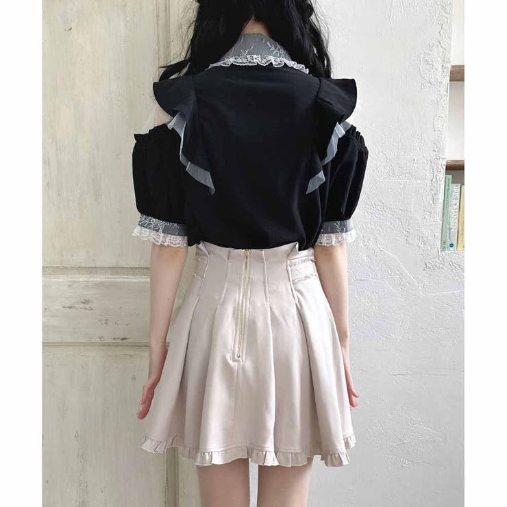 肩開きVラッフル切替半袖ブラウス[品番：RJTW0002414]｜ROJITA