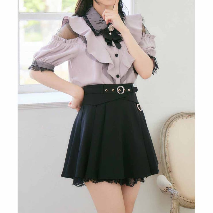 肩開きVラッフル切替半袖ブラウス[品番：RJTW0002414]｜ROJITA（ロジータ）のレディースファッション通販｜SHOPLIST（ショップリスト）