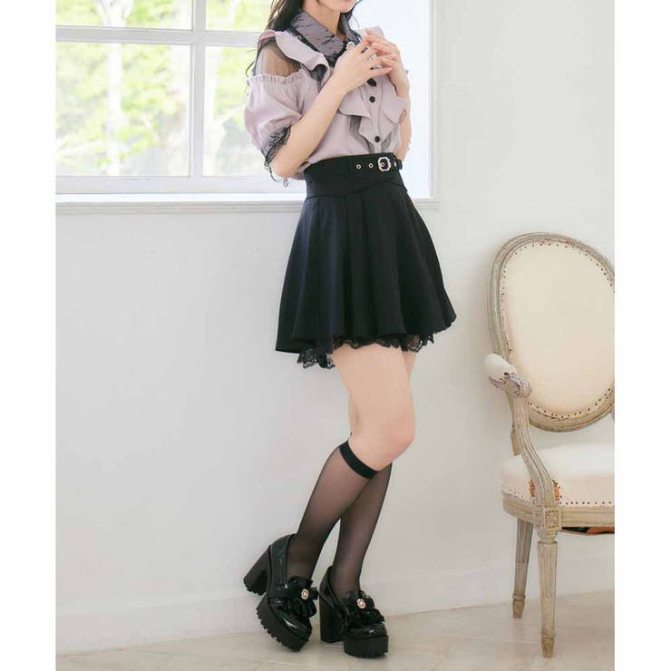 肩開きVラッフル切替半袖ブラウス[品番：RJTW0002414]｜ROJITA（ロジータ）のレディースファッション通販｜SHOPLIST（ショップリスト）