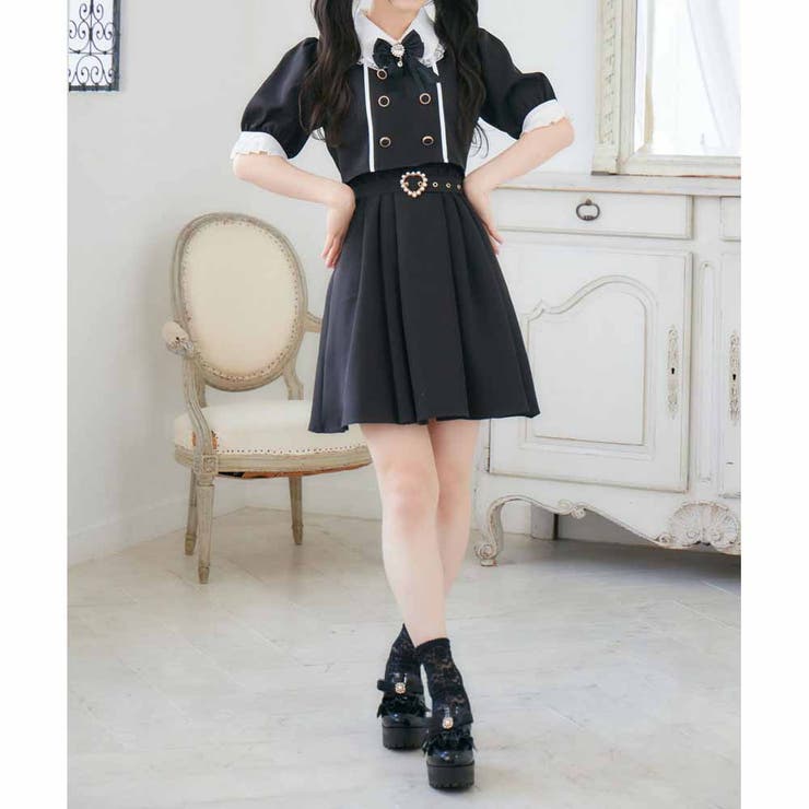 ROJITA レイヤード風オフショルワンピース レイヤード風
