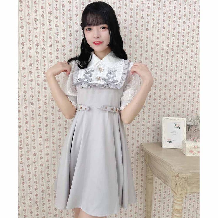 【コンビニ受取対応商品】 ヨークレースアップワンピース[品番：RJTW0002418]｜ROJITA ワンピース