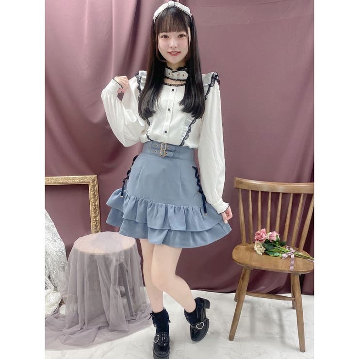 ロジータ ROJITA ハートバックルラッフルフリルブラウス