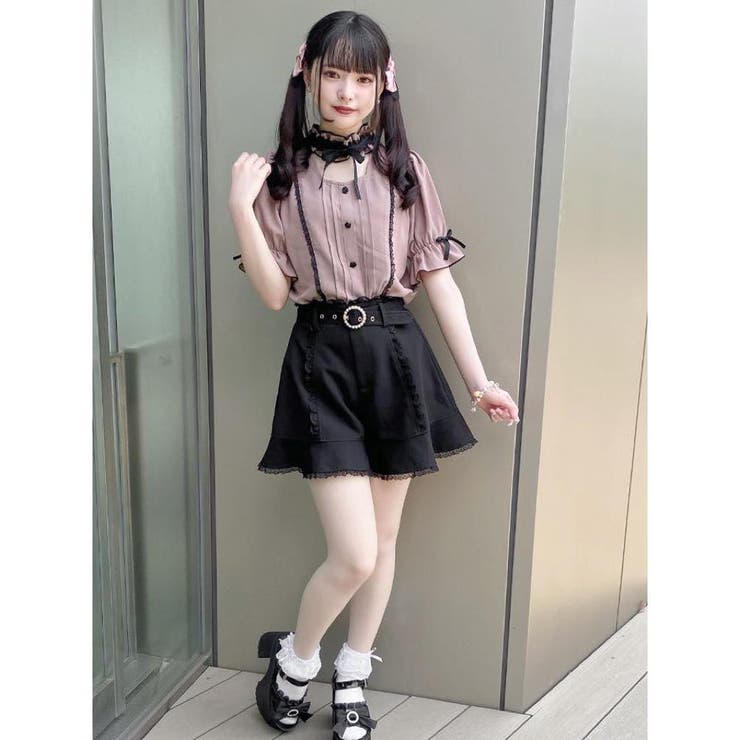 デコルテ開きフリルリボンブラウス[品番：RJTW0001094]｜ROJITA