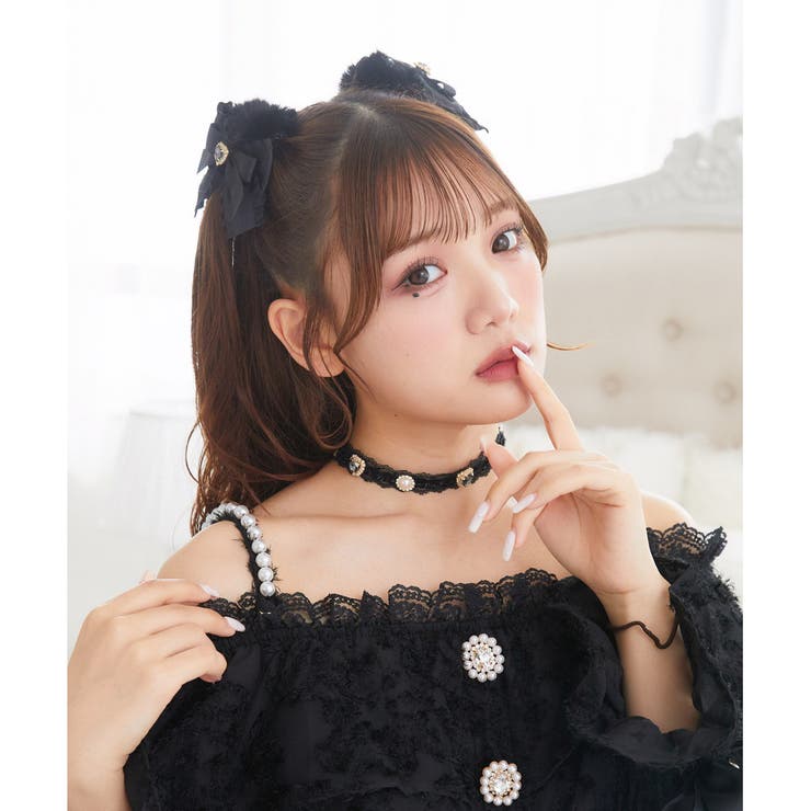 フリルリボン付きファーシュシュSET[品番：RJTW0001813]｜ROJITA