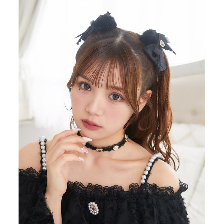 フリルリボン付きファーシュシュSET[品番：RJTW0001813]｜ROJITA