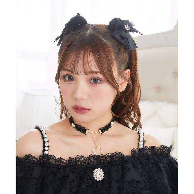 ROJITAライトブルー フリル付きファーコート ジャケット・アウター