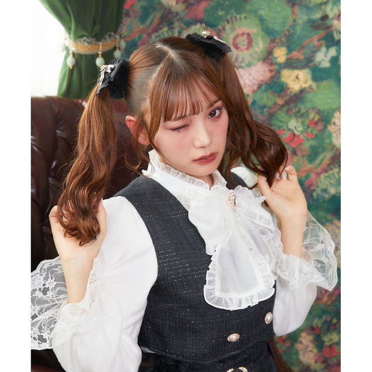 フリルリボン付きファーシュシュSET[品番：RJTW0001813]｜ROJITA