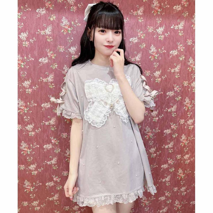 リボンデザインビッグTシャツ[品番：RJTW0002440]｜ROJITA