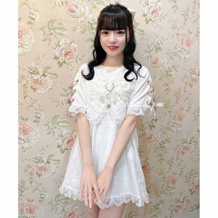 ロジータ ROJITA リボンデザインビッグTシャツ （ホワイト） ロジータ ROJITA リボンデザインビッグTシャツ （ホワイト