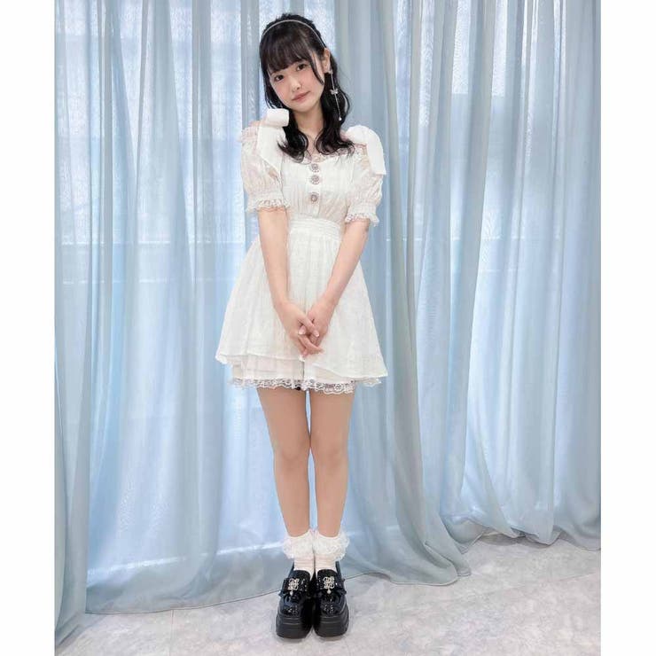 オフショルシアーリボンセットアップ[品番：RJTW0002425