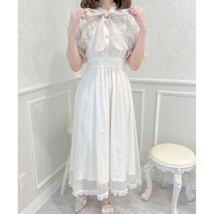 couture BY ROJITA  シアースリーブ半袖ロングワンピースブラック セール】シアースリーブ半袖ロングワンピース（ワンピース