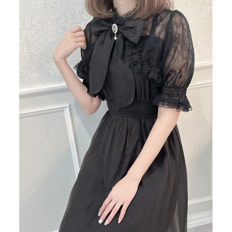 couture BY ROJITA シアースリーブ半袖ロングワンピース パープル シアースリーブ半袖ロングワンピース[品番：RJTW0002137