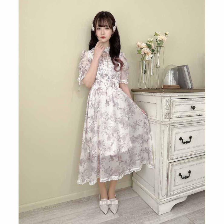 Phase Eight★ジュリエット 花柄ラップミダキシワンピース パールビジューネックレスロングワンピース[品番：RJTW0002430