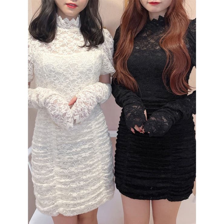国内発送★PLTレースシャーリングワンピース セットアップ対応】エアリーレースシャーリングワンピース[品番