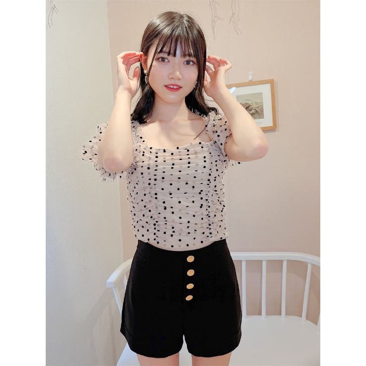 Rmine】フロントボタンハイウエストショートパンツ[品番