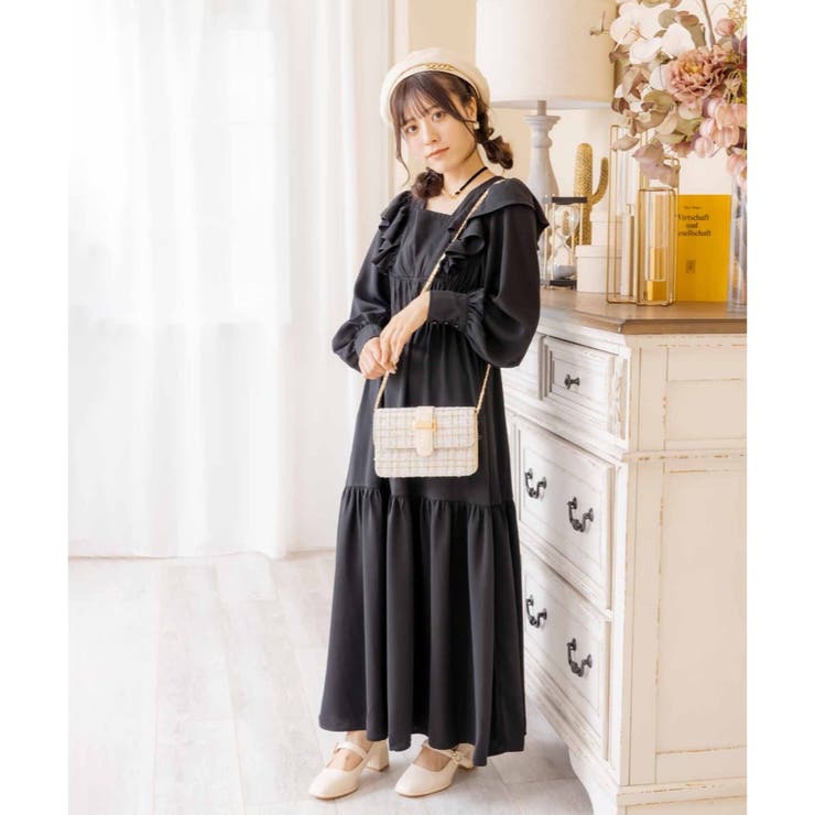 【Vikini Vender】モニカフリルバックリボンワンピース Vikini Vender】モニカフリルバックリボンワンピース