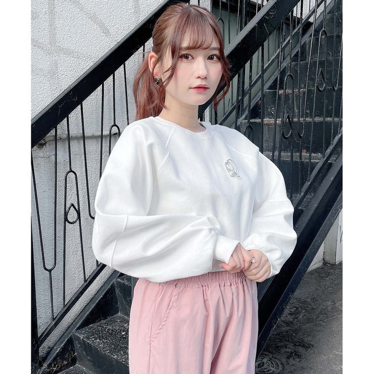 Rmine】ブローチ付きクロップドスウェット[品番:RJTW0001565 Rmine】ブローチ付きクロップドスウェット[品番:RJTW0001565