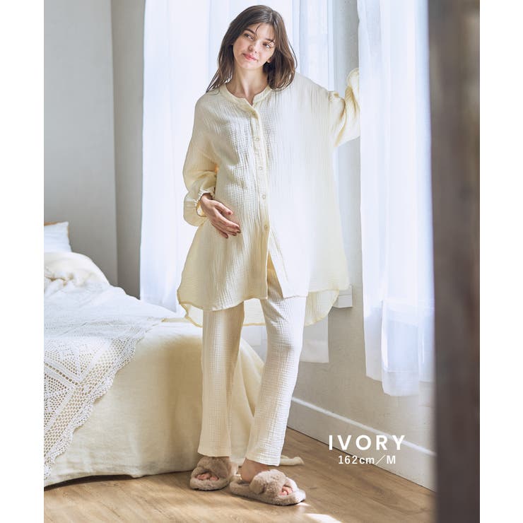 マタニティパジャマ ダブルガーゼ パンツ付き | マタニティウェア・ランジェリーのRosemadame  | 詳細画像7 